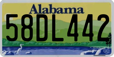 AL license plate 58DL442