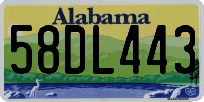 AL license plate 58DL443