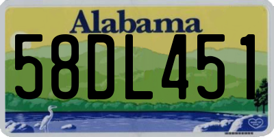 AL license plate 58DL451