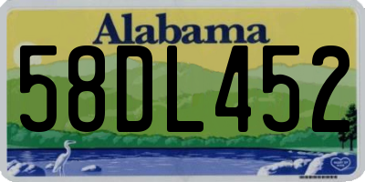 AL license plate 58DL452