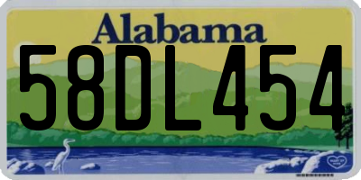 AL license plate 58DL454