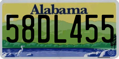 AL license plate 58DL455