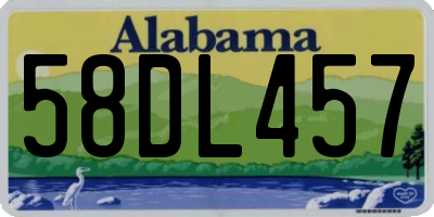AL license plate 58DL457
