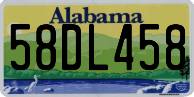 AL license plate 58DL458