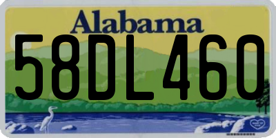 AL license plate 58DL460