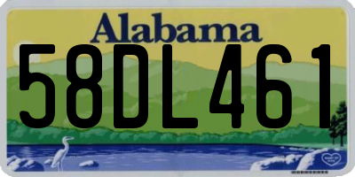 AL license plate 58DL461