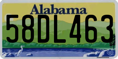AL license plate 58DL463