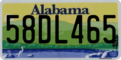 AL license plate 58DL465