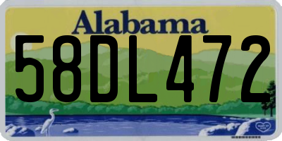 AL license plate 58DL472