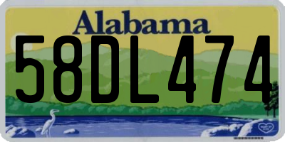 AL license plate 58DL474