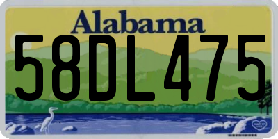 AL license plate 58DL475
