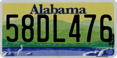 AL license plate 58DL476