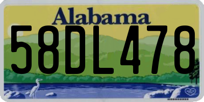 AL license plate 58DL478