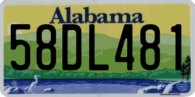 AL license plate 58DL481