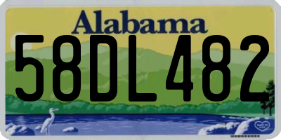 AL license plate 58DL482