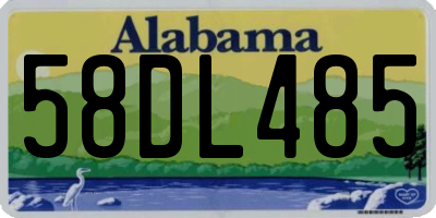 AL license plate 58DL485
