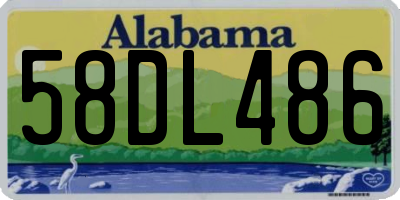 AL license plate 58DL486