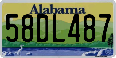AL license plate 58DL487