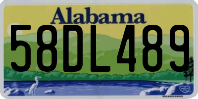 AL license plate 58DL489