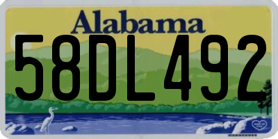 AL license plate 58DL492