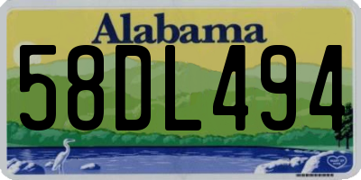 AL license plate 58DL494
