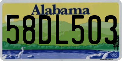 AL license plate 58DL503