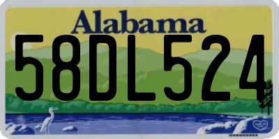 AL license plate 58DL524