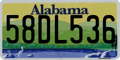 AL license plate 58DL536