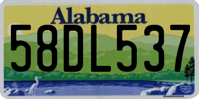 AL license plate 58DL537