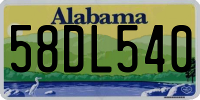 AL license plate 58DL540