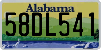 AL license plate 58DL541