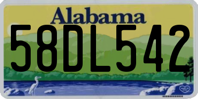 AL license plate 58DL542