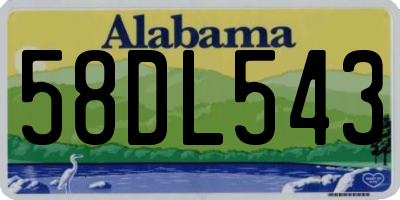 AL license plate 58DL543