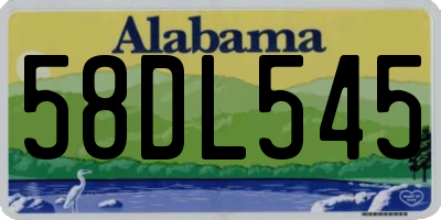AL license plate 58DL545