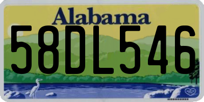 AL license plate 58DL546