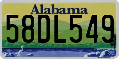 AL license plate 58DL549