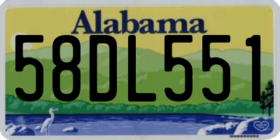 AL license plate 58DL551