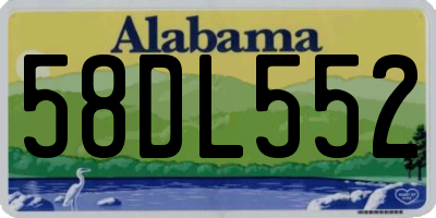 AL license plate 58DL552