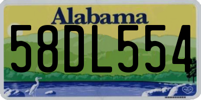 AL license plate 58DL554