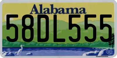 AL license plate 58DL555