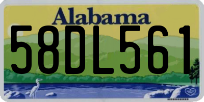 AL license plate 58DL561