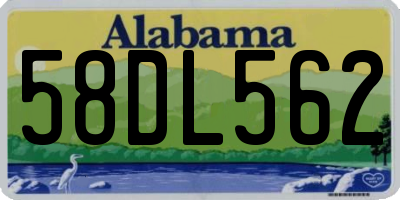 AL license plate 58DL562