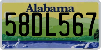 AL license plate 58DL567
