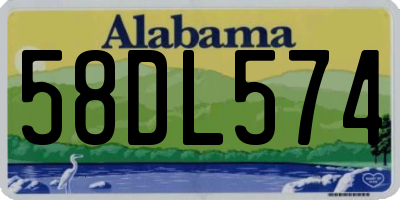 AL license plate 58DL574