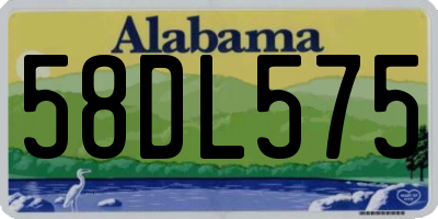 AL license plate 58DL575