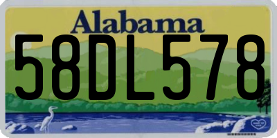 AL license plate 58DL578
