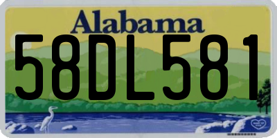 AL license plate 58DL581