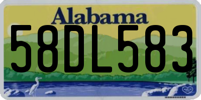 AL license plate 58DL583
