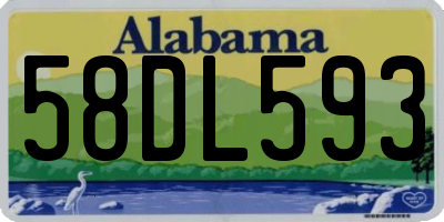 AL license plate 58DL593