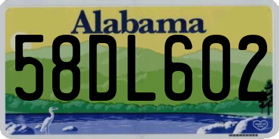 AL license plate 58DL602